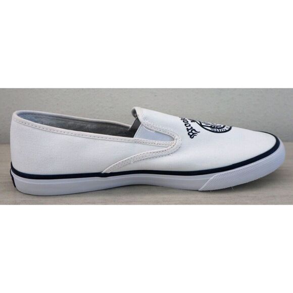 Sperry STS24341 Men's Sz 12 White Brooks Brothers Crest Canvas Slip-On Sneakers - Picture 3 of 7